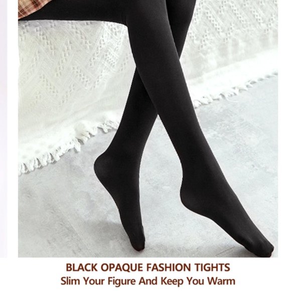 Fleece Lined Tights Size L/XL Opaque Navy Blue from VERO MONTE NWT - Picture 5 of 8